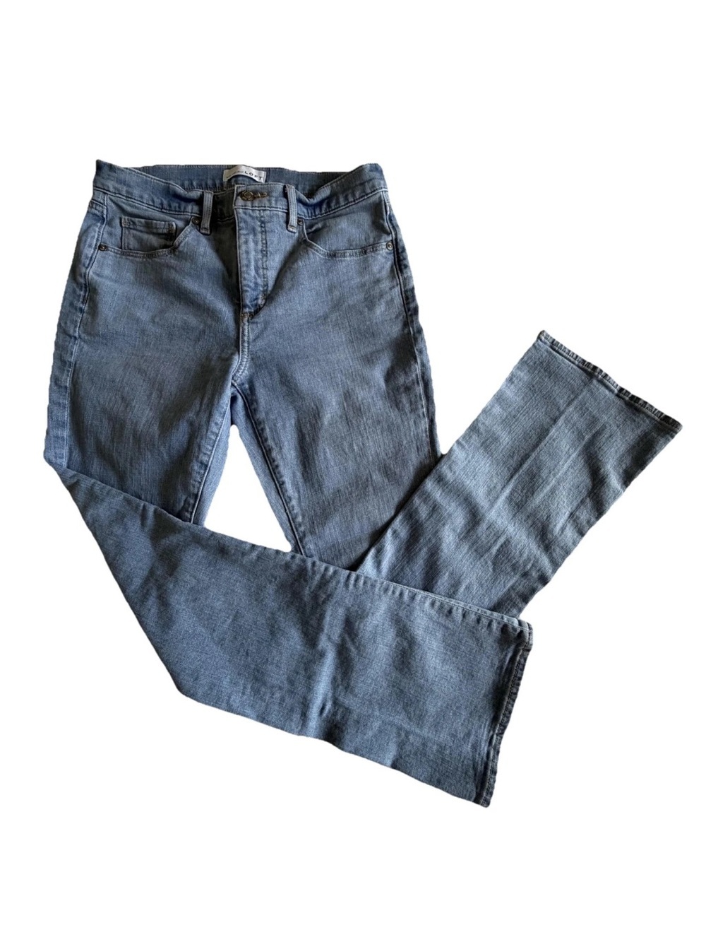LOFT The Boot Bootcut Jeans Womens 6 Blue Light Wash Mid Rise Denim 28 Waist